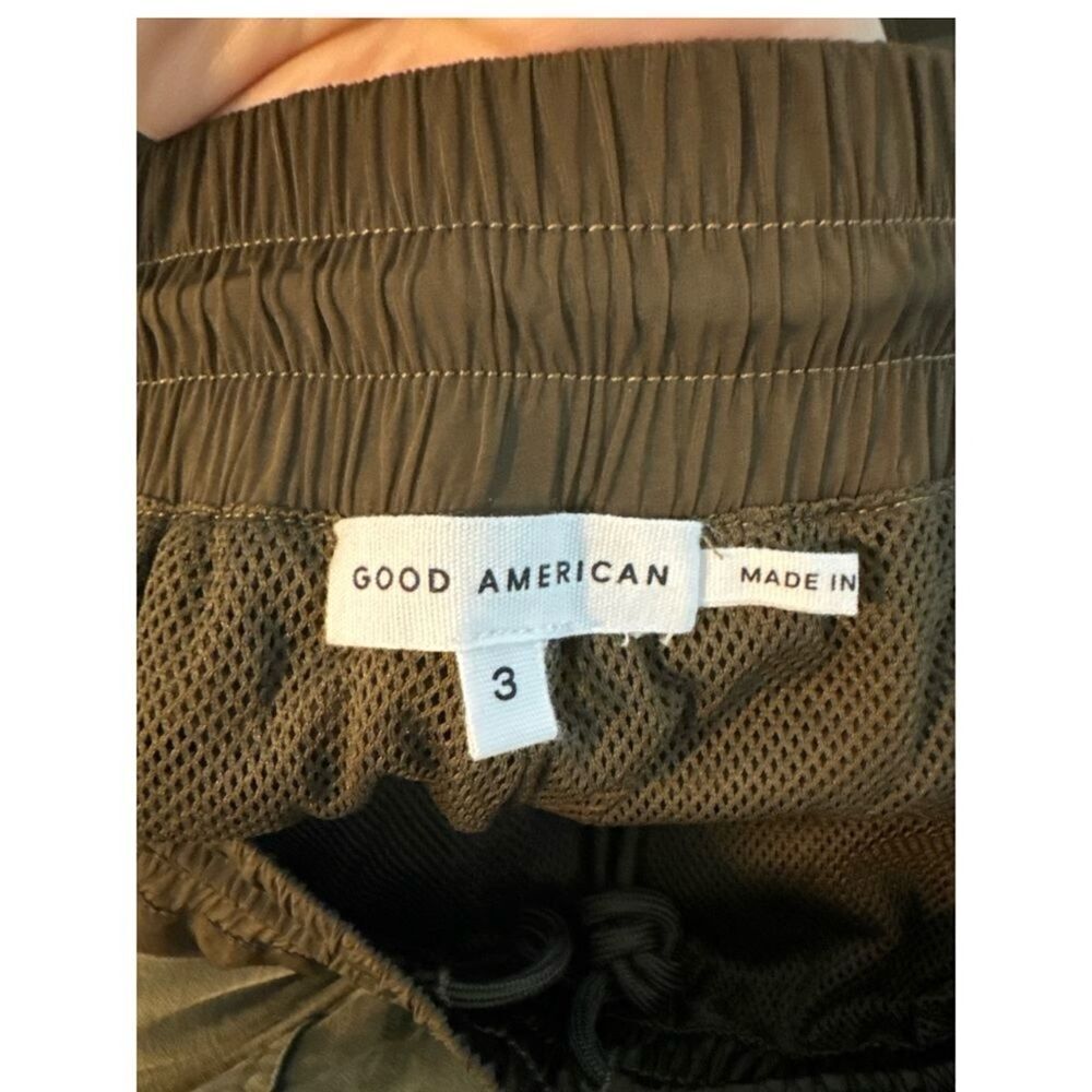 Good American Pants Women's Size 3 / L Shine Wide Leg Track Pants Mocha New nwt - Picture 7 of 9